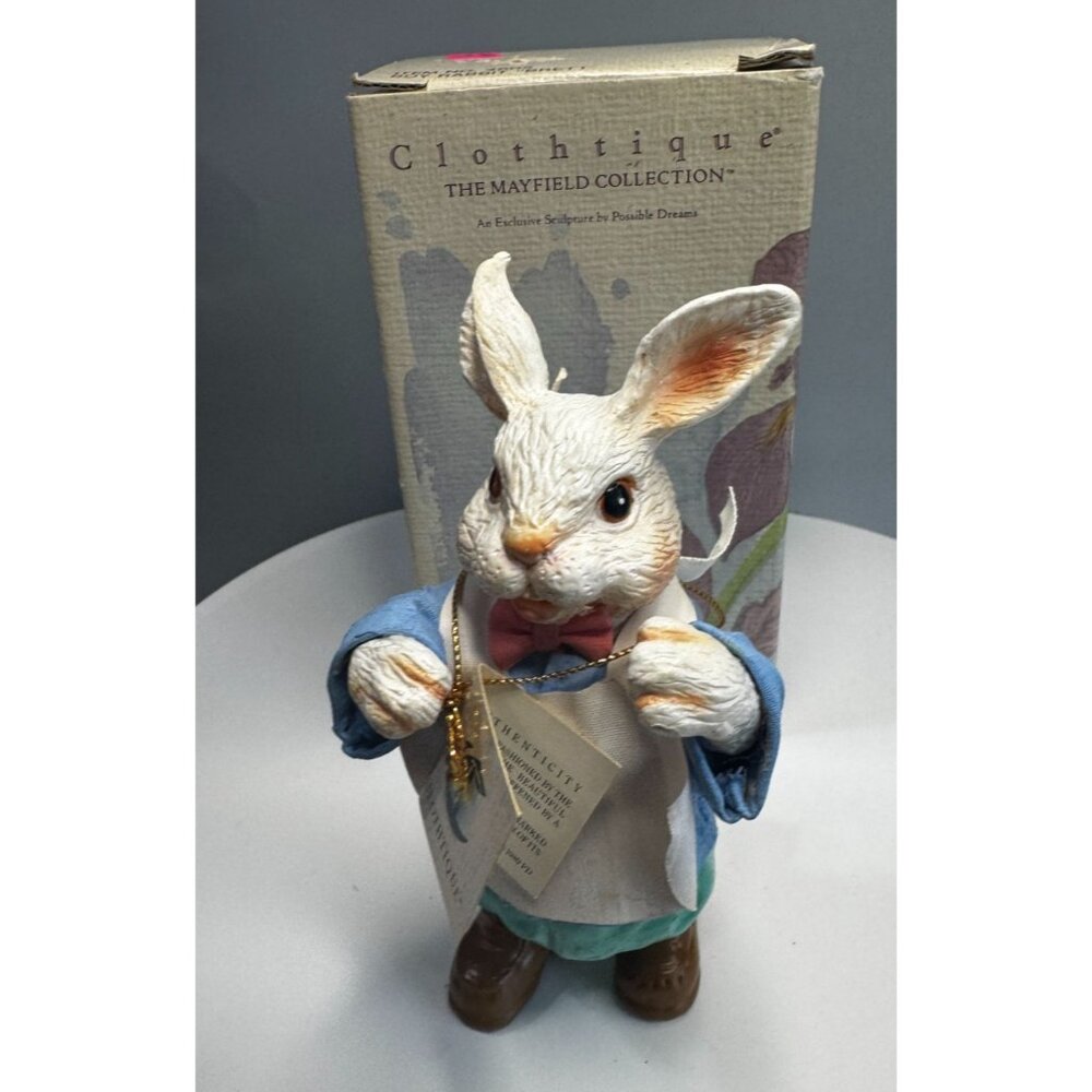 Possible Dreams Clothique Mayfield Collection Rabbit Figurine With Box Tag 1989 - Picture 1 of 7